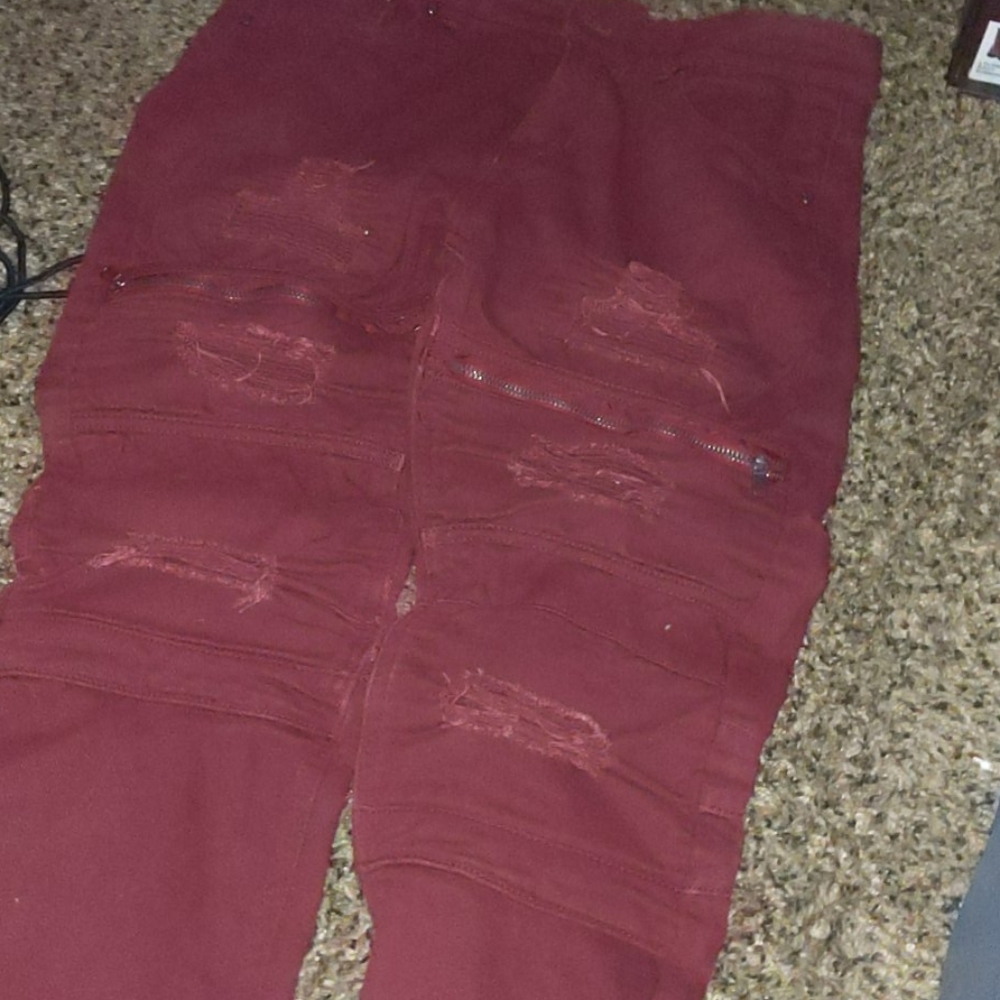 Maroon jeans